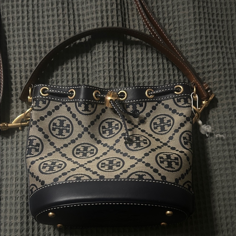 Tory Burch Navy Mini Bucket